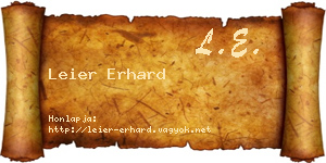 Leier Erhard névjegykártya